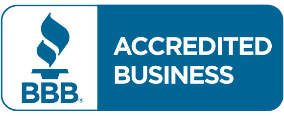 accredited business seal in pms 7469 horiz